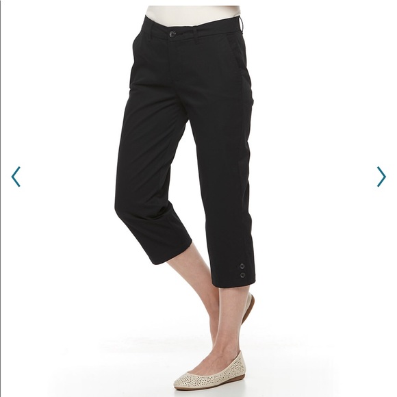 NEW CROFT & BARROW Capri Pants Black Size 4 Women’s - Picture 3 of 16